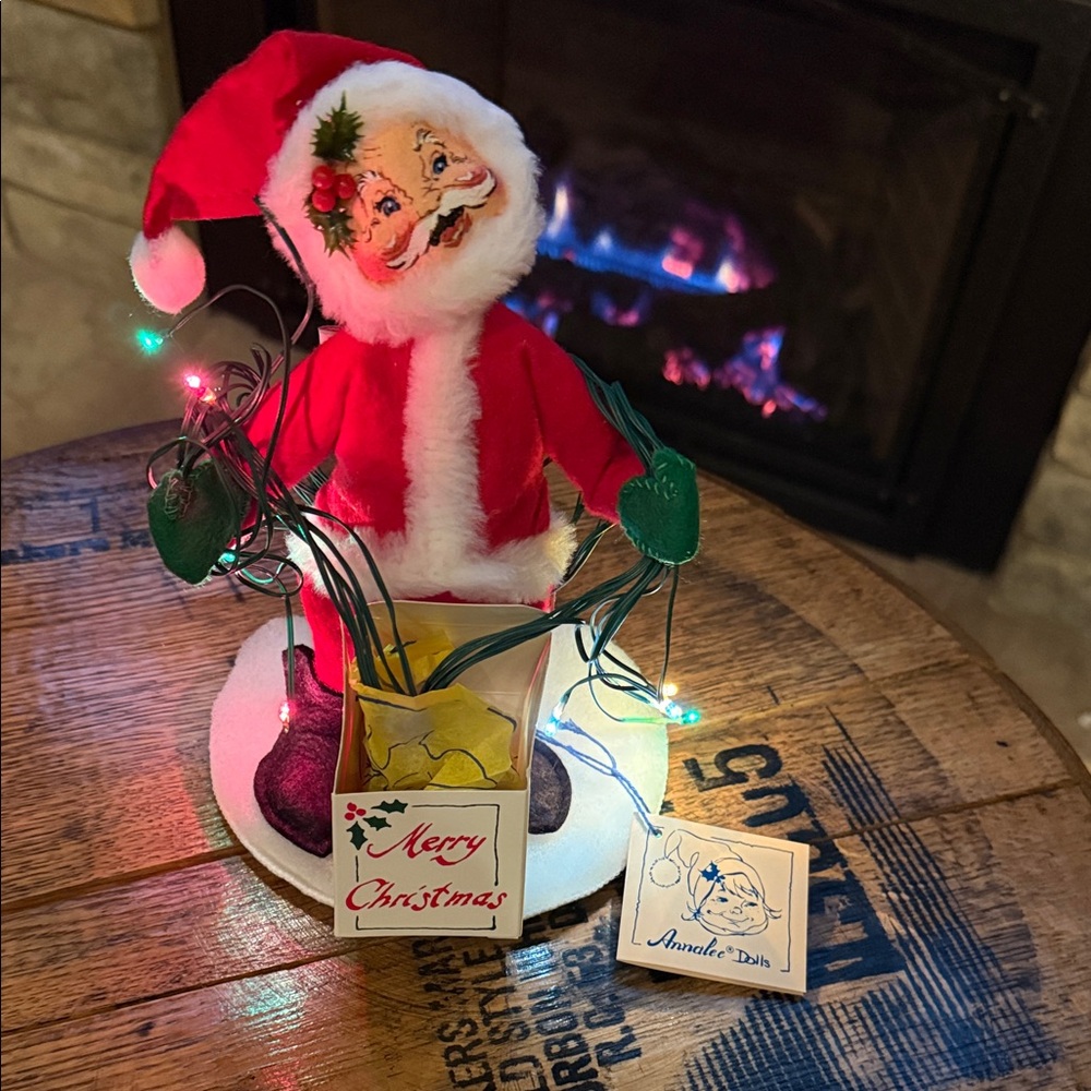Vintage Annalee 1993 Santa wrapped in Christmas Lights